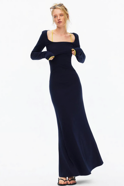 Knitted Color-Blocked Dress Set-Up