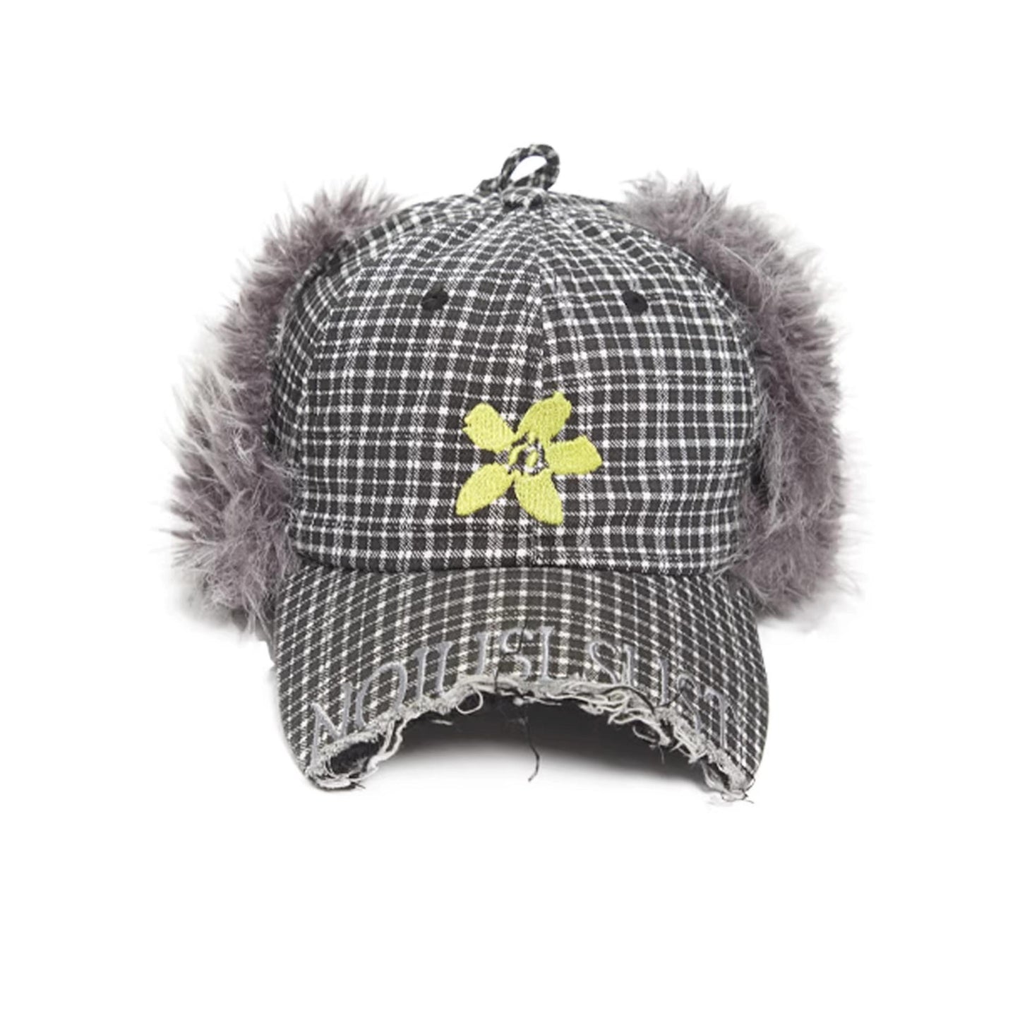 Retro Plaid Plush Ski Cap