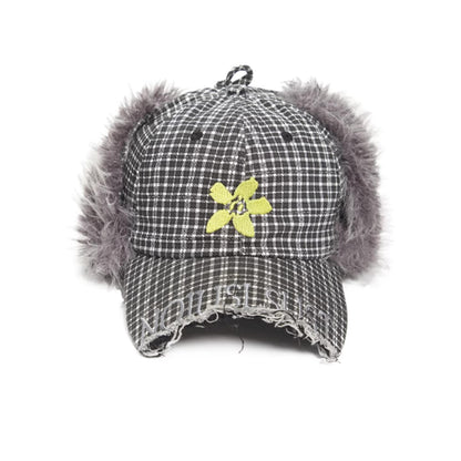 Retro Plaid Plush Ski Cap