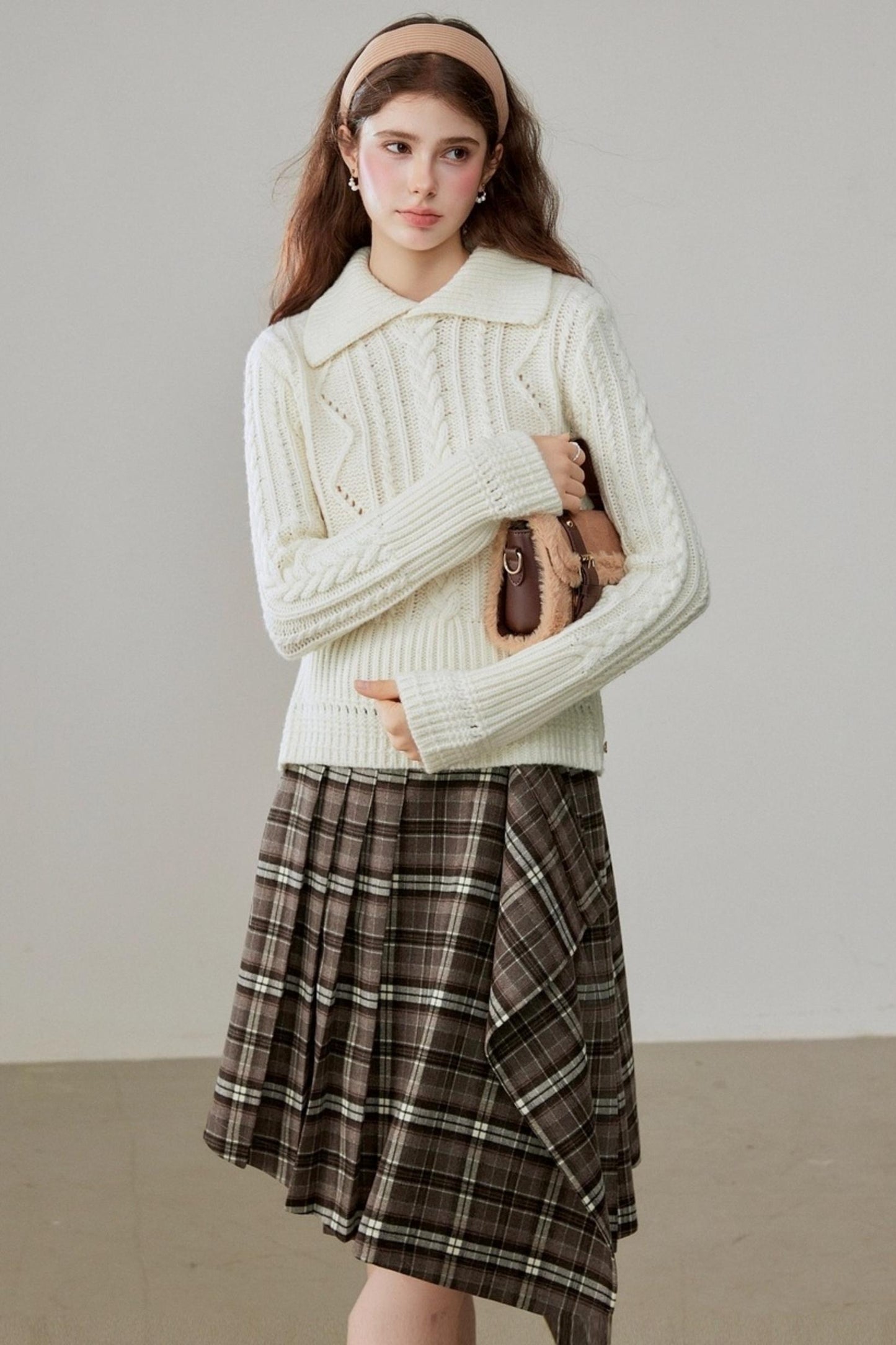 Ruffled Design Retro Plaid Skirt