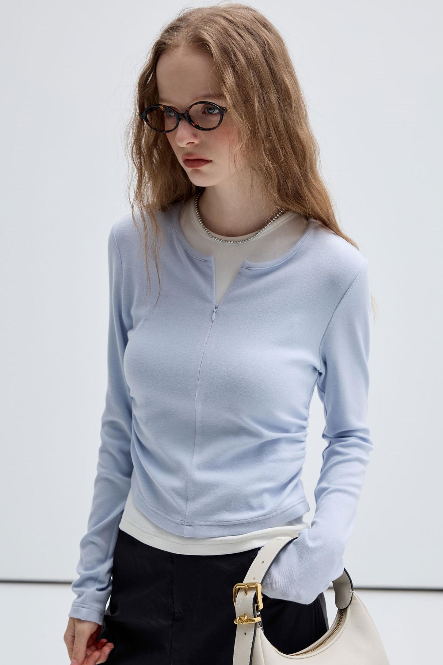 Slim Contrast Long Sleeve T-Shirt