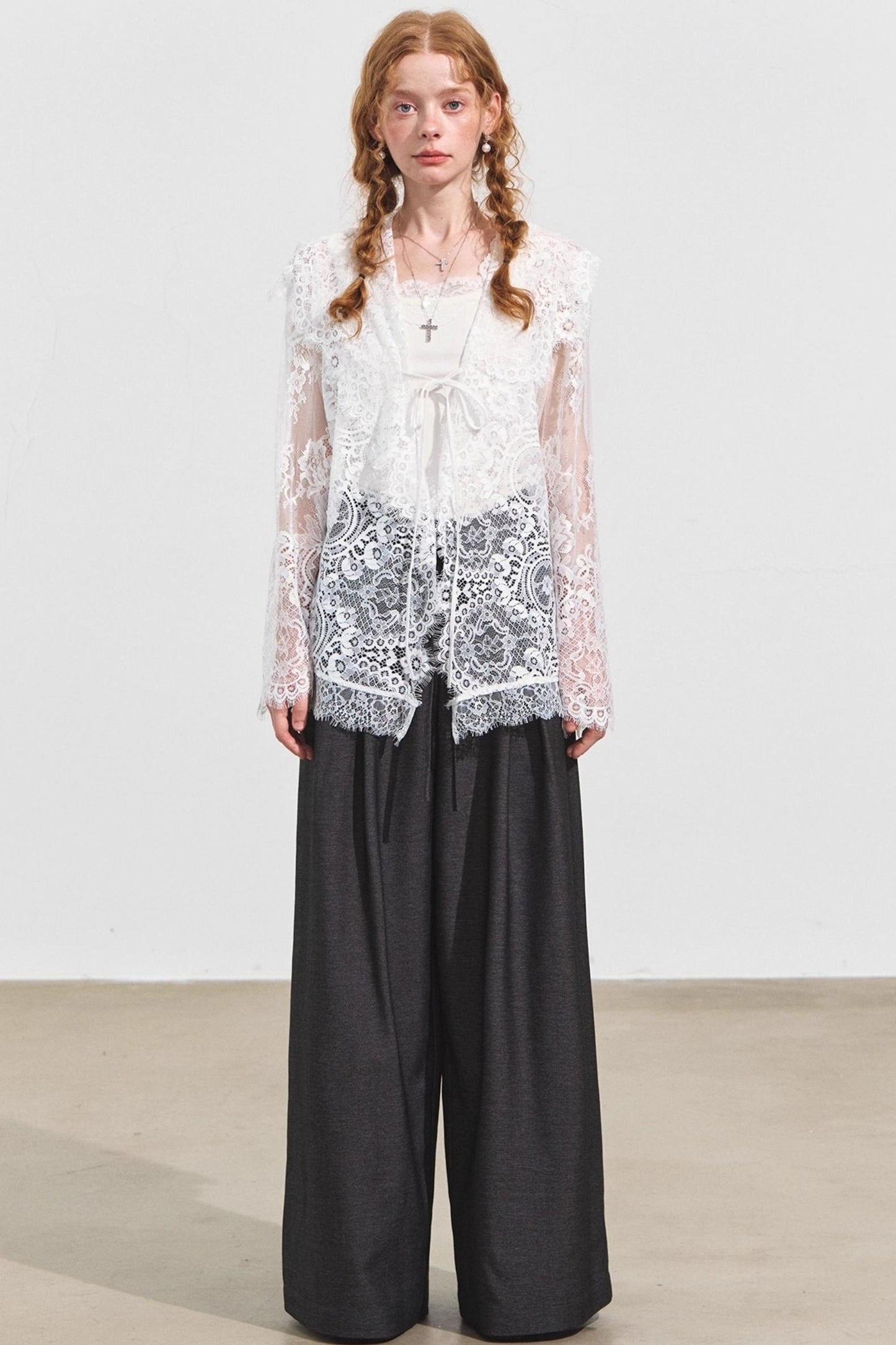 Hooded Panelled Lace Cover-Up Outer