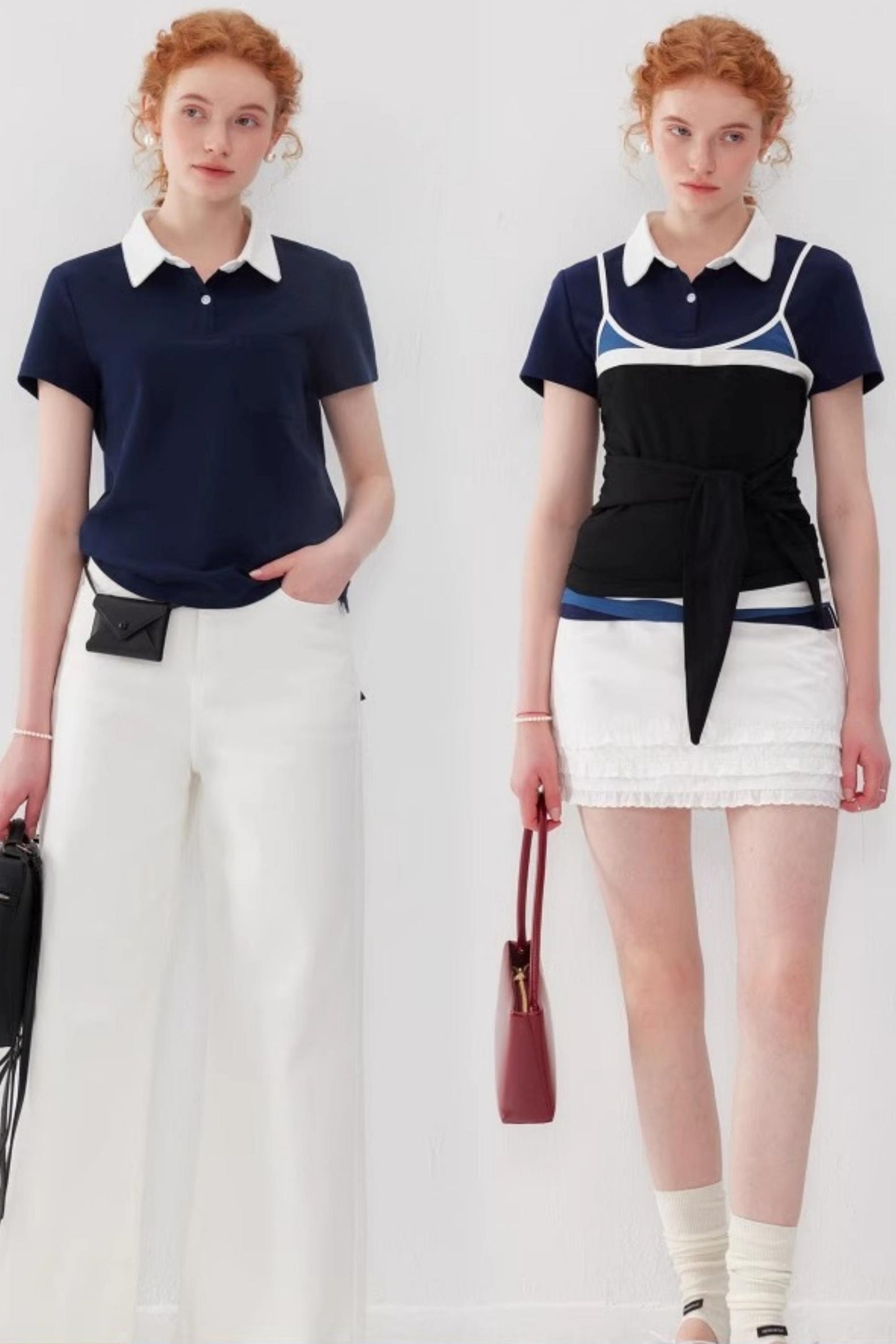 Color-Block Polo & Suspender Set-Up