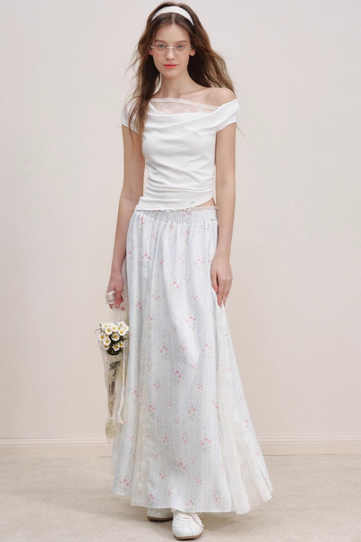 French Floral Lace Skirt