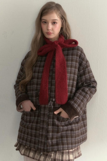 Retro Knitted Long Strip Scarf