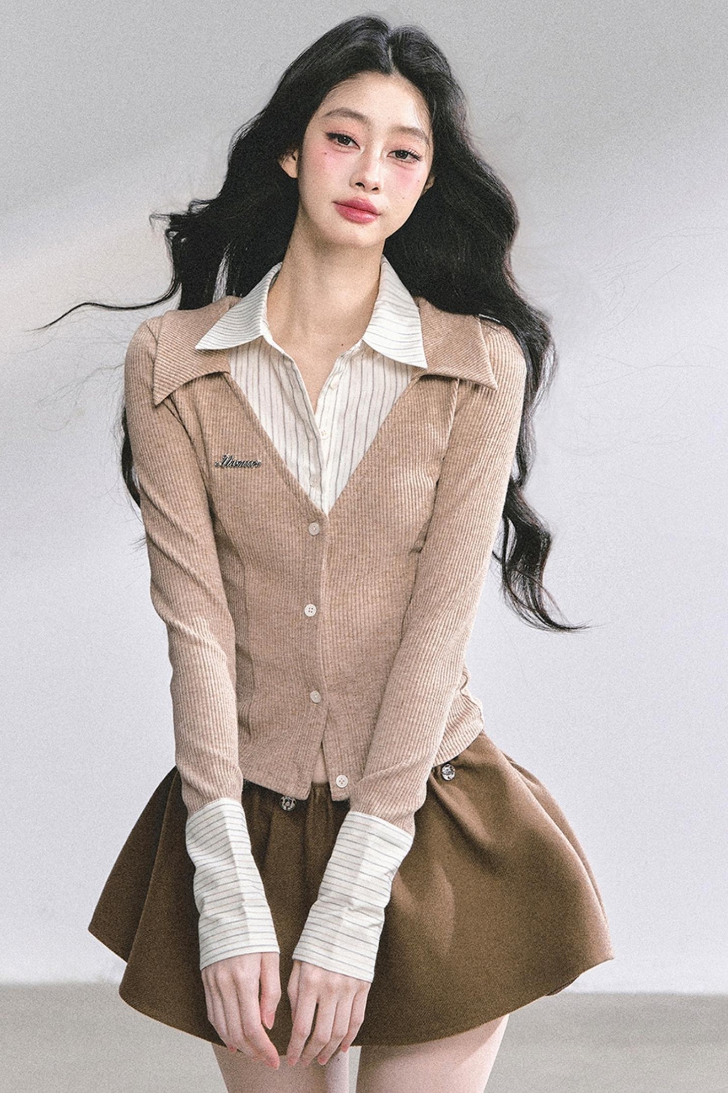 Slimming Long-Sleeved Knitted Top