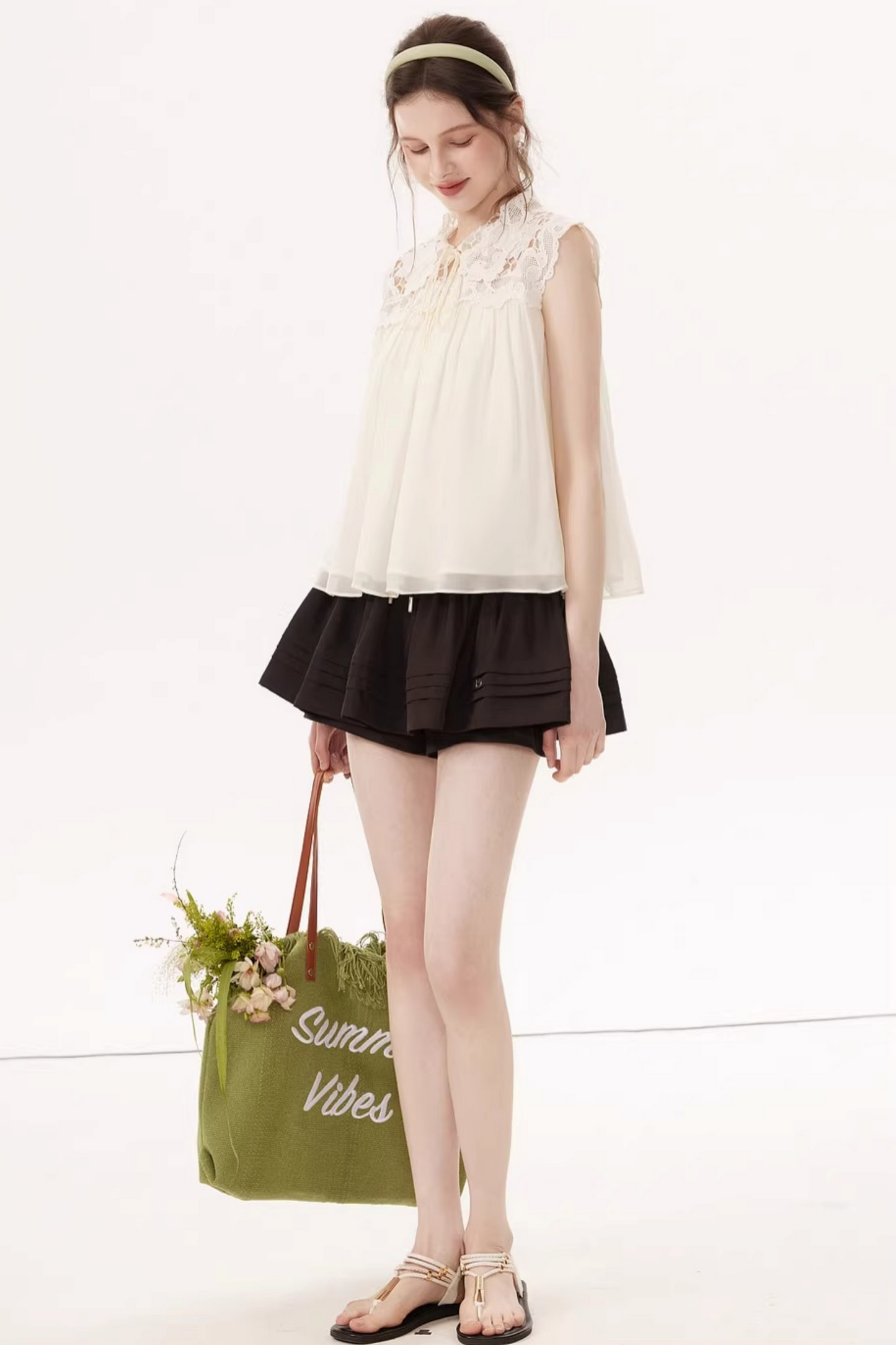 Hollow Embroidery Lace Top