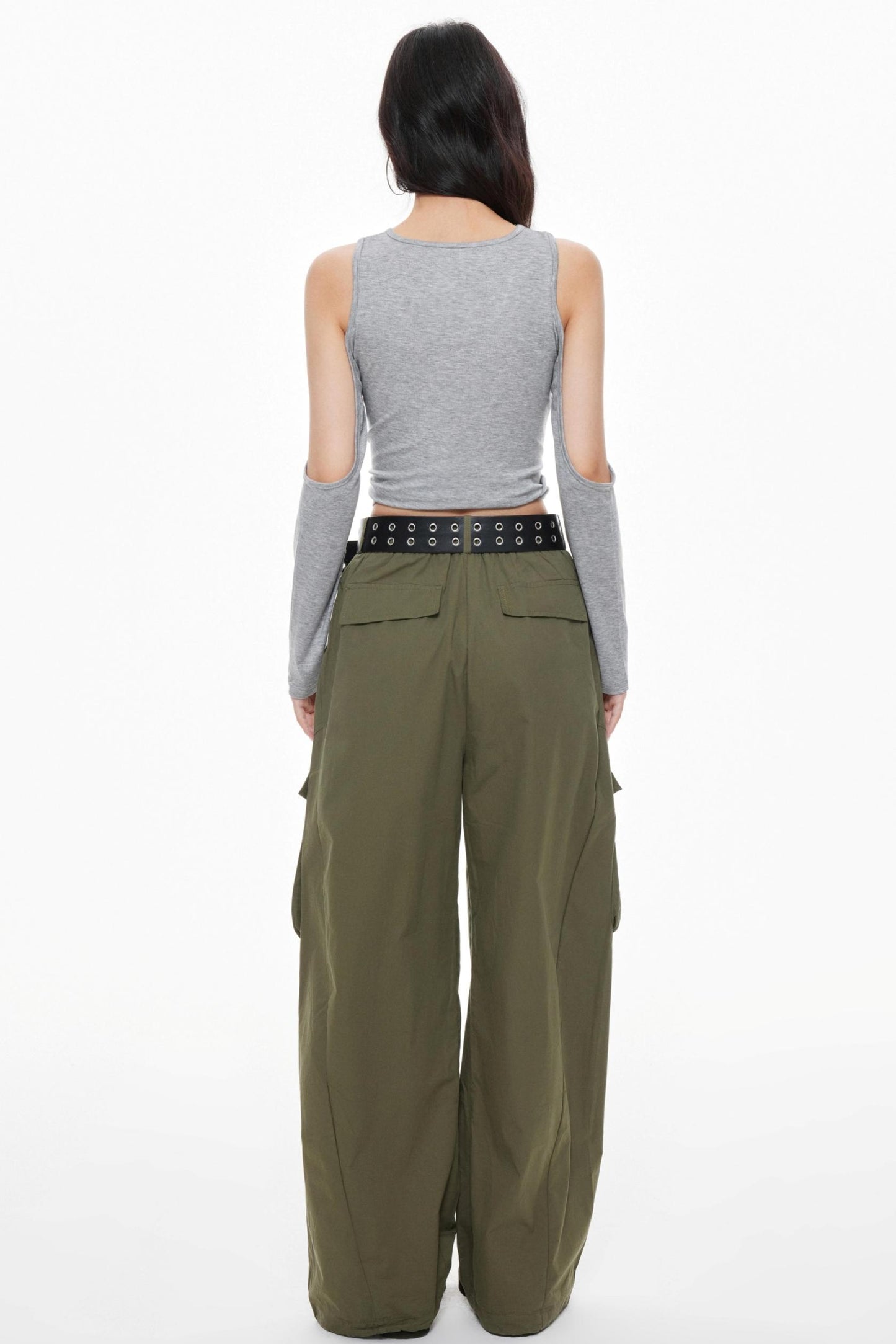 Vintage Gray Knitted Long Sleeve T-Shirt