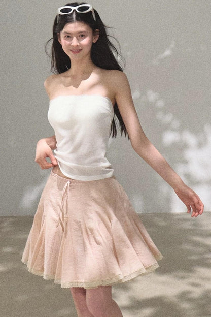 Linen Lace Off-Shoulder Top