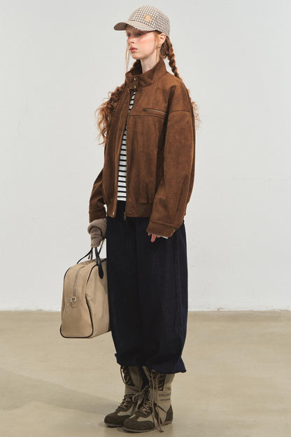 Vintage Suede Baseball Jacket