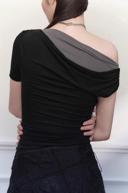 Chic Slant Shoulder Tee