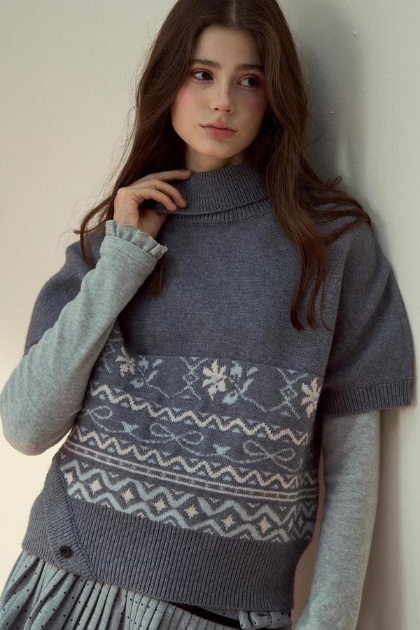 Cape-Sweater with Reverskragin