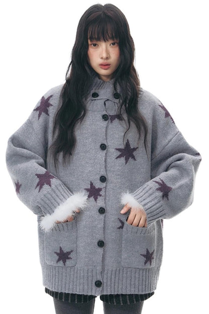 Reversible Star Cardigan Sweater Jacket Set-Up
