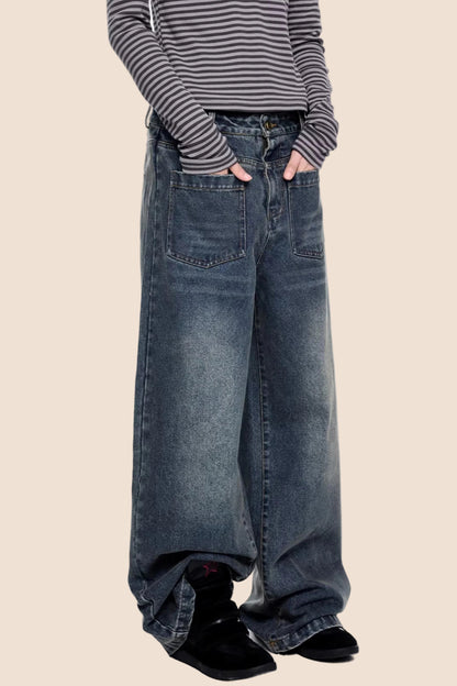 American Retro Wide-Leg Jeans