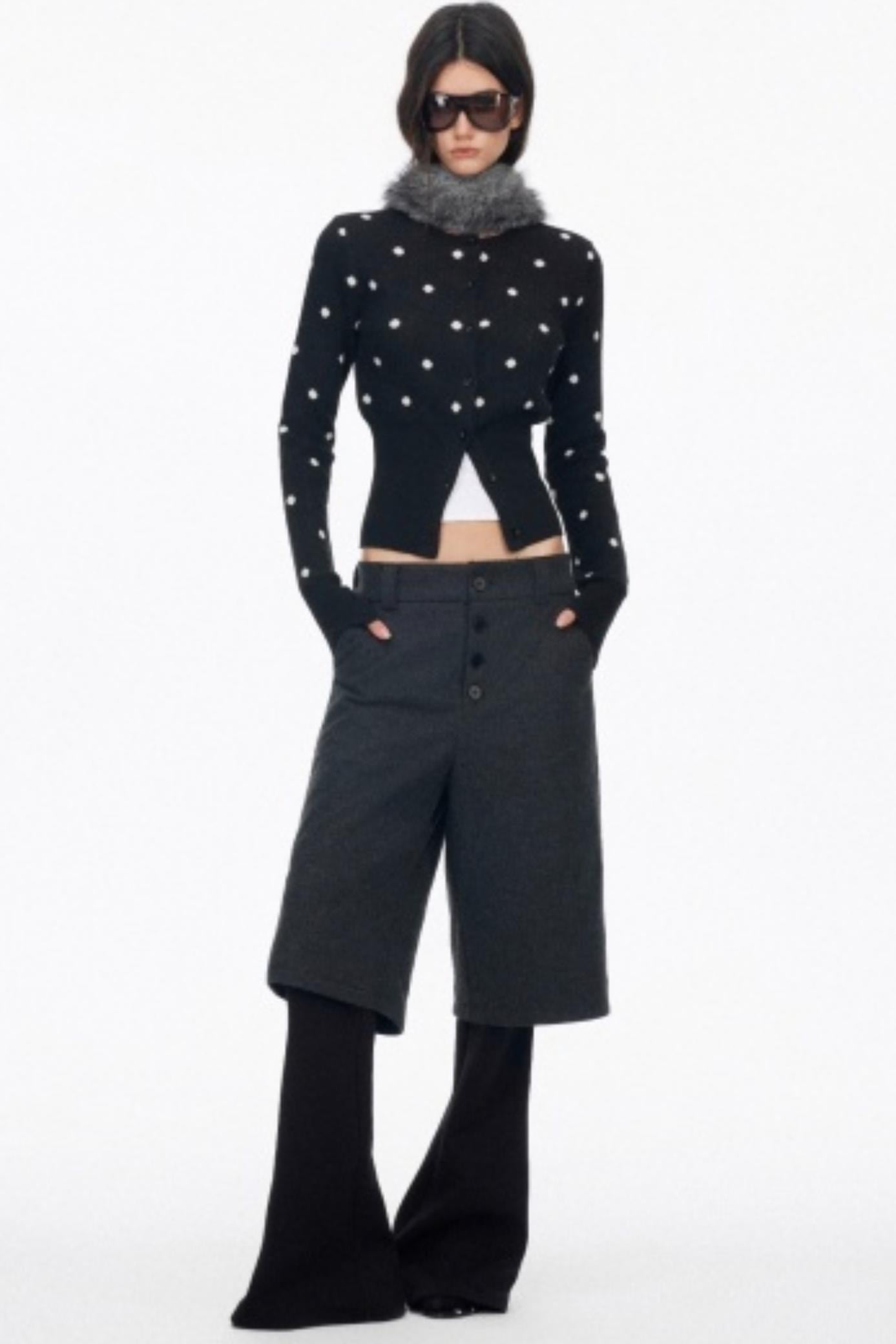 Vintage Polka Dot Base Knit Cardigan