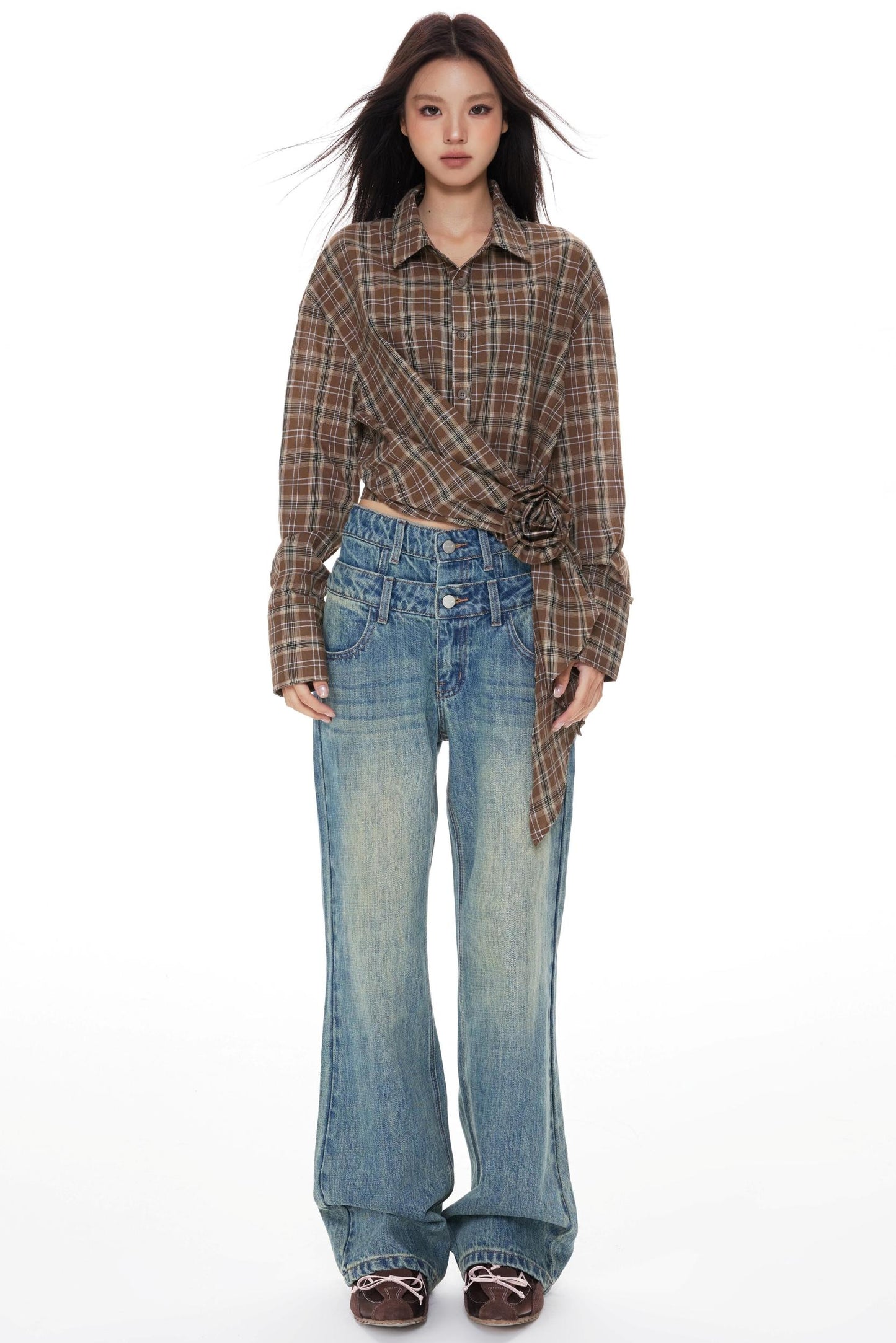 Denim Wide-Leg Pants