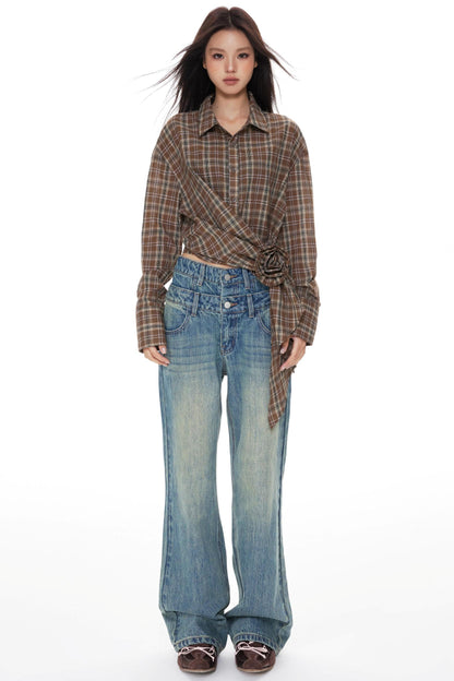 Denim Wide-Leg Pants