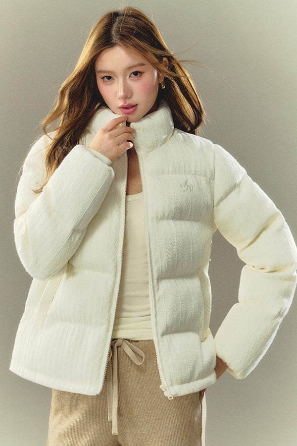 심플 니트 스트레이트 면 코트 