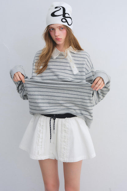 Lace Trim Patchwork Skirt