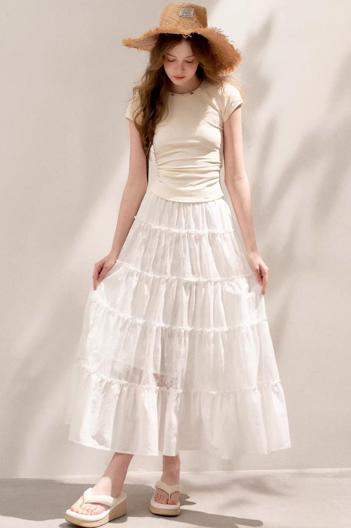 Pure White Lace Halter Skirt