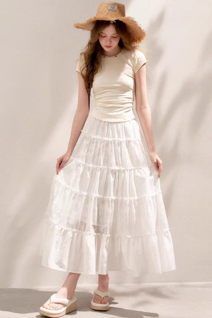 Pure White Lace Halter Skirt