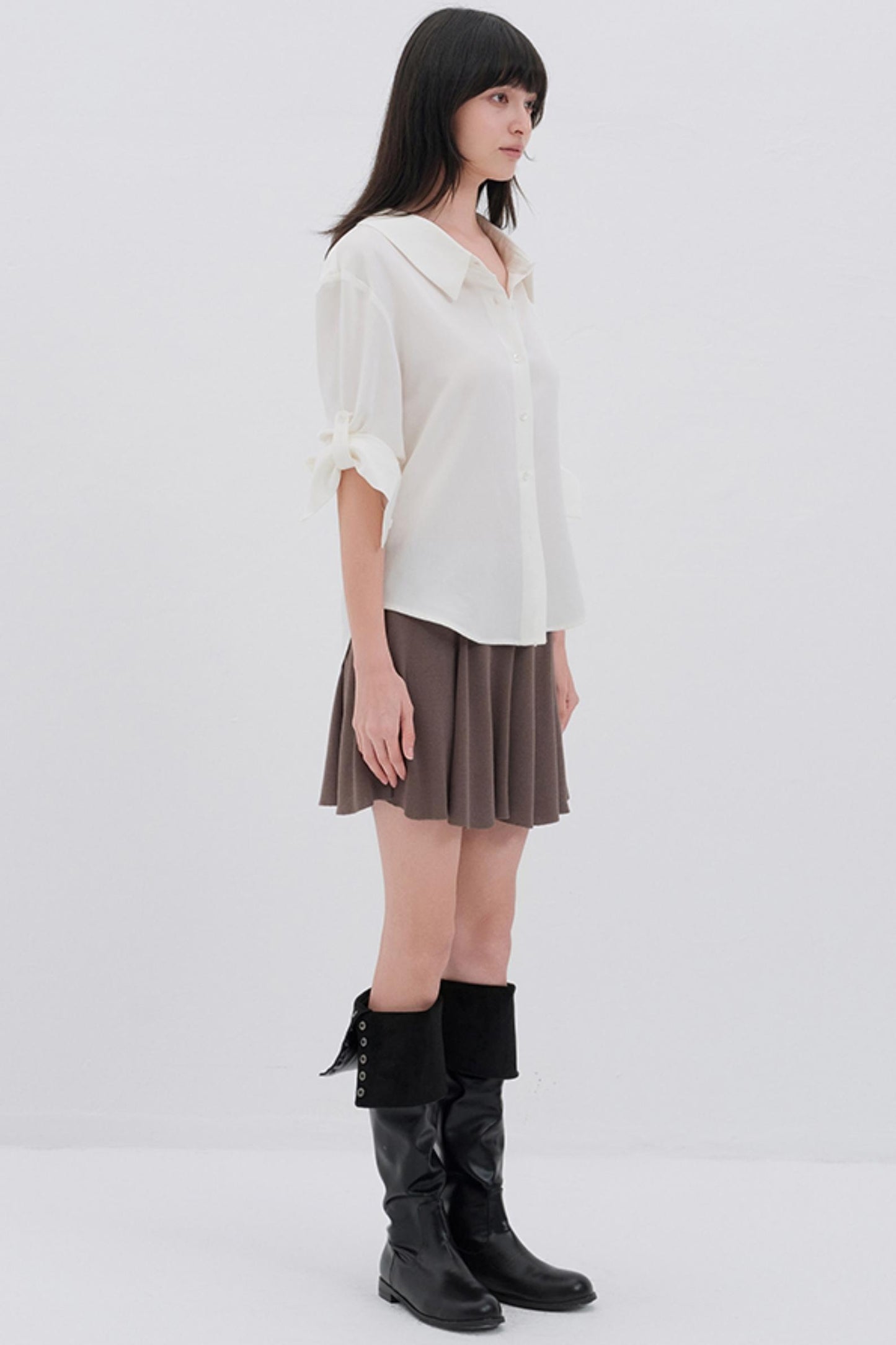 Silky White College Shirt