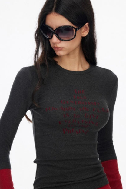 Layered Letter Print Top