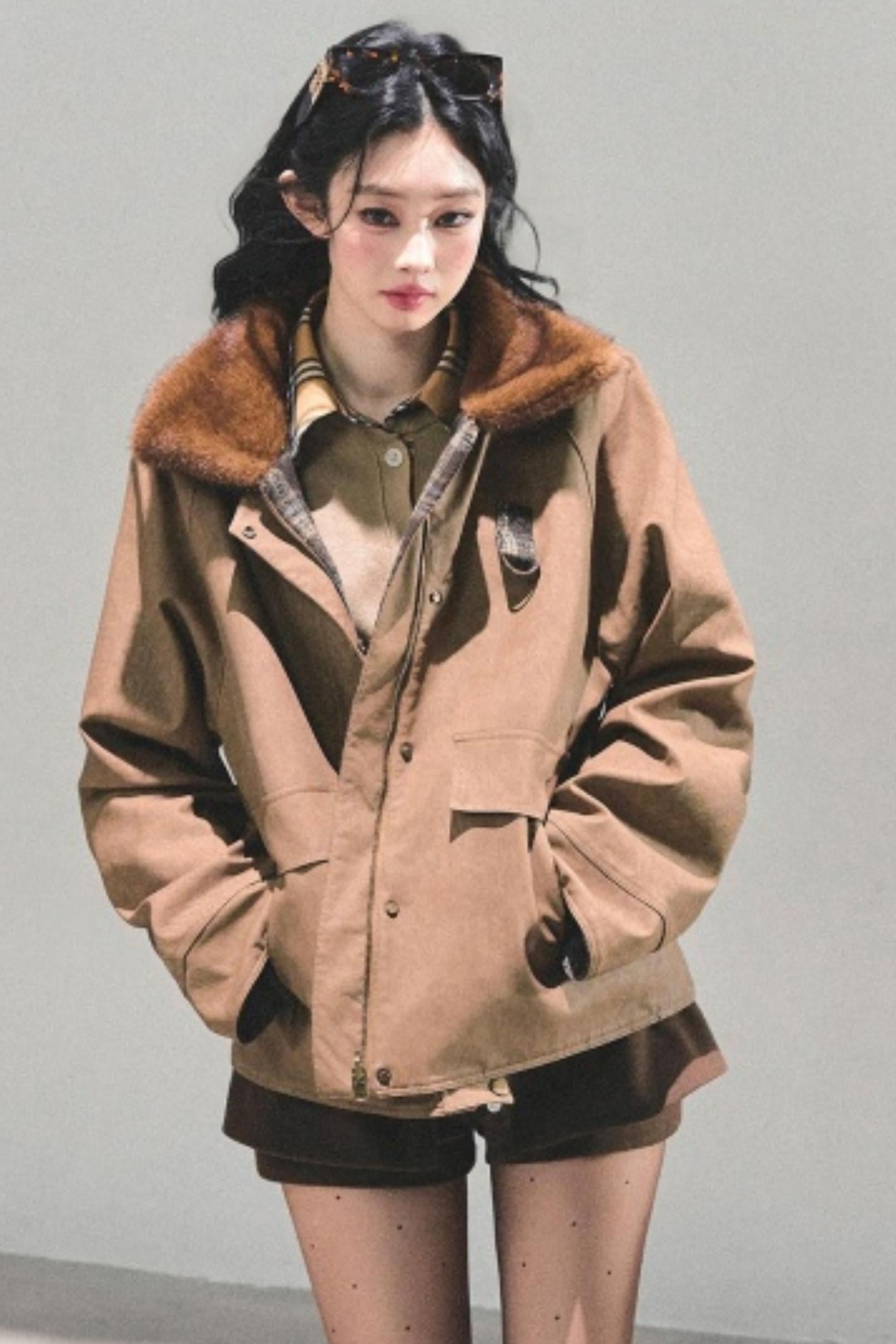 Fake Two Korean Long-Sleeve Knit Top