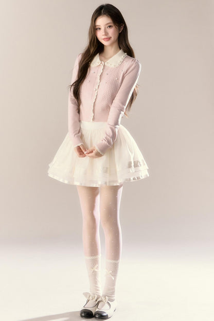 Cherry Blossom Wool Knitted Set-Up