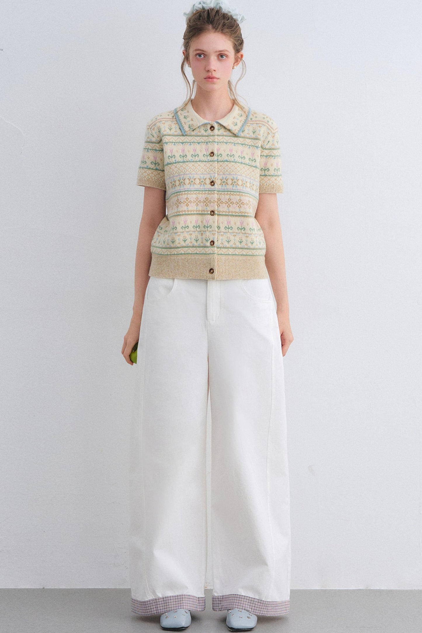 Wool Blend Fair Isle Top