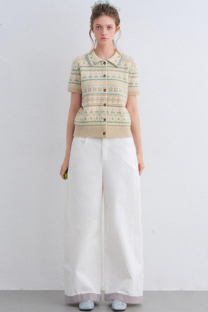 Wool Blend Fair Isle Top