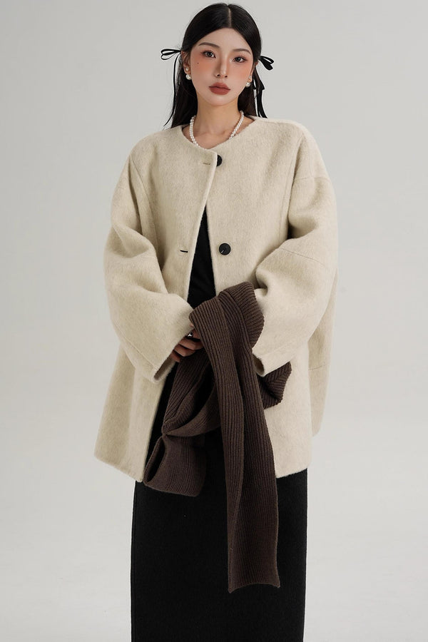 Elegant Chestnut Wool Coat