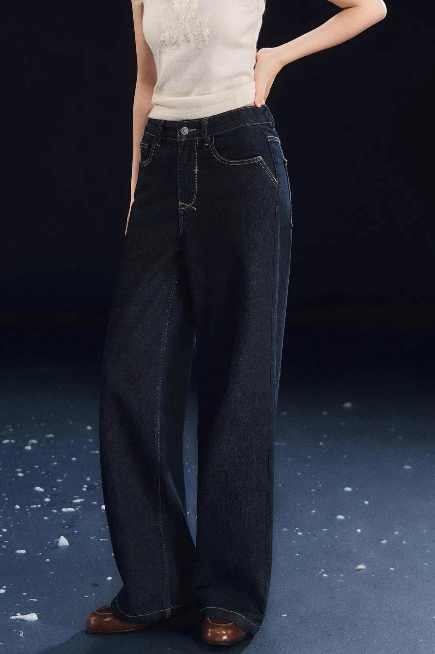 Stretch Raw Denim Jeans