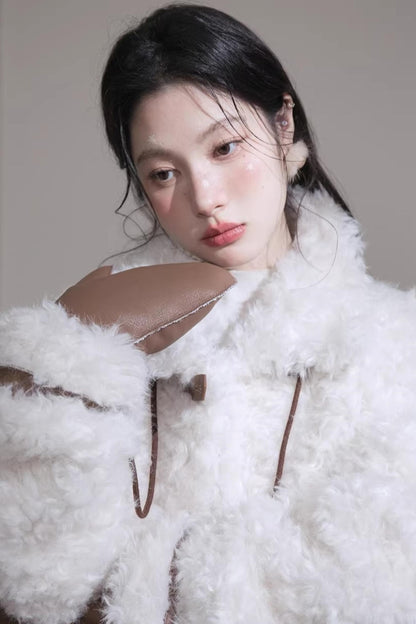 Velvet Curly Fur Coat Set