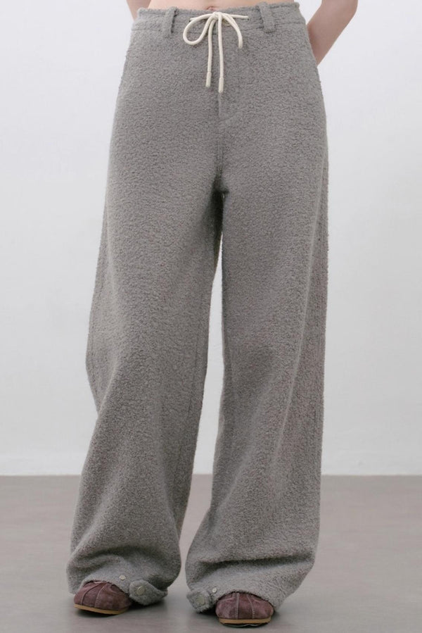 Thick Lambswool Straight-Leg Pants
