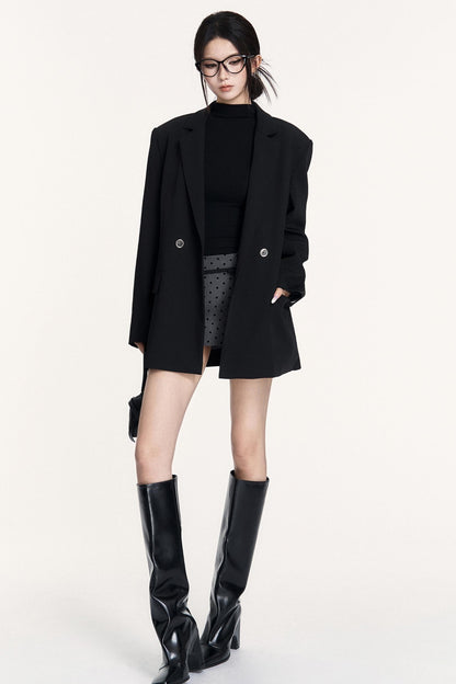 Black Small Turtleneck Top