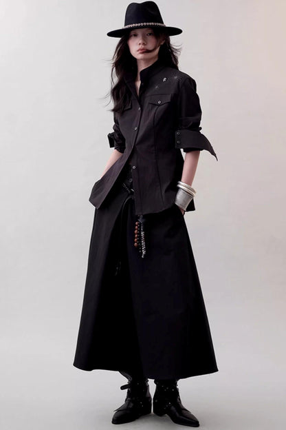 Chic Overlapping Waist Deconstructed Skirt