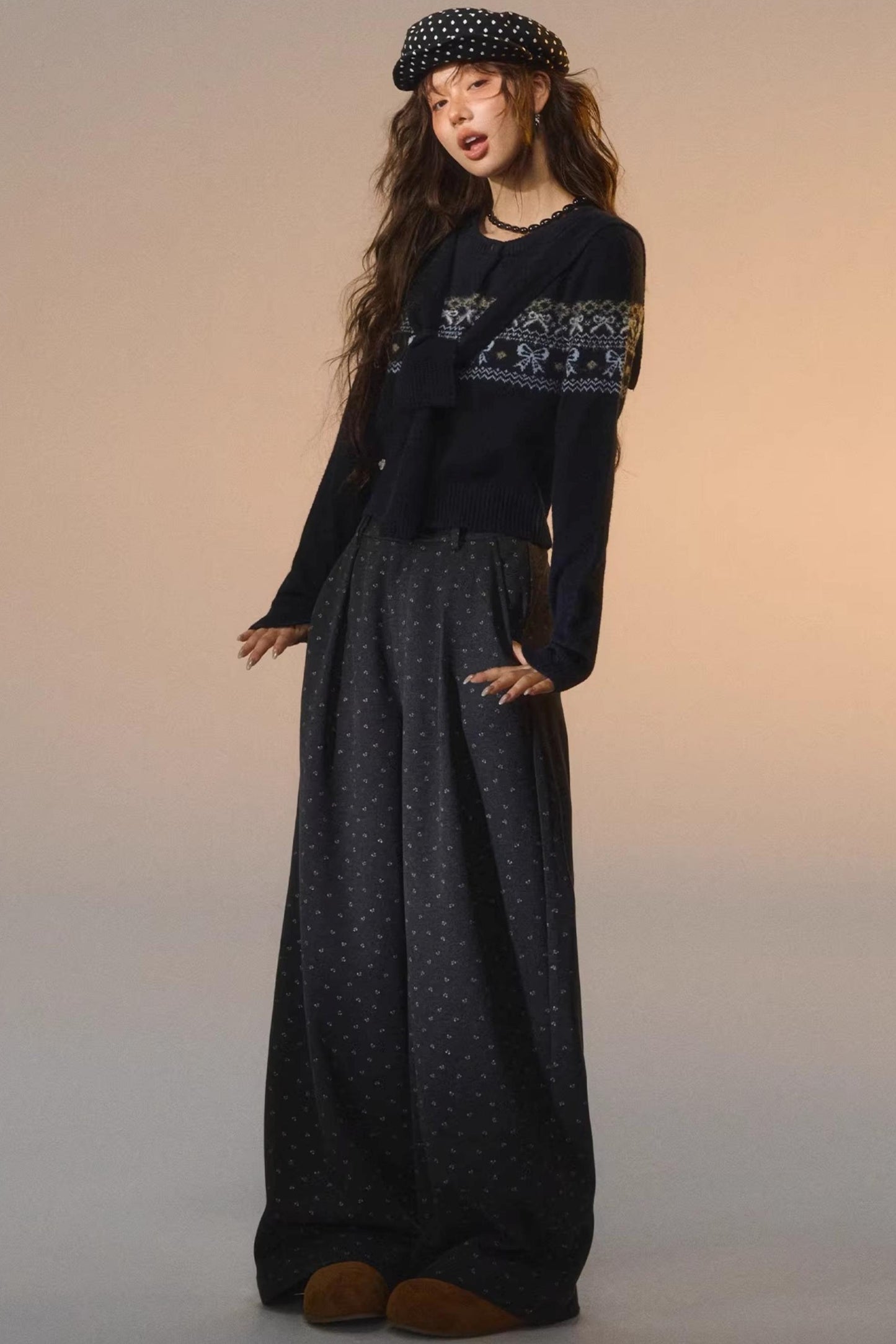 Fair Isle Bowknot Sweater