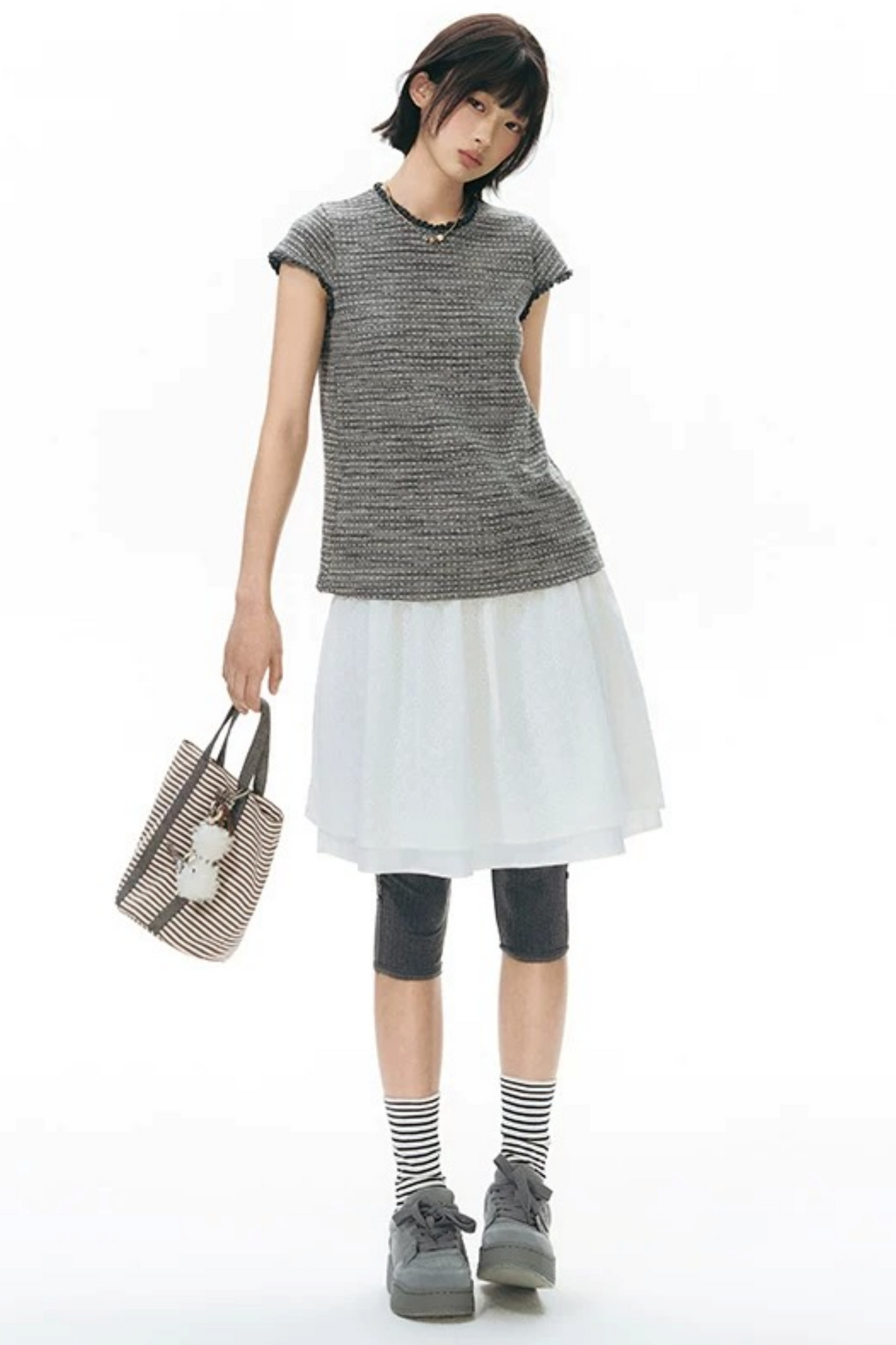 Double-Layered Puff A-Line Skirt