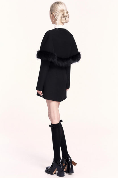 Atmospheric Woolen Shawl Dress Set-Up