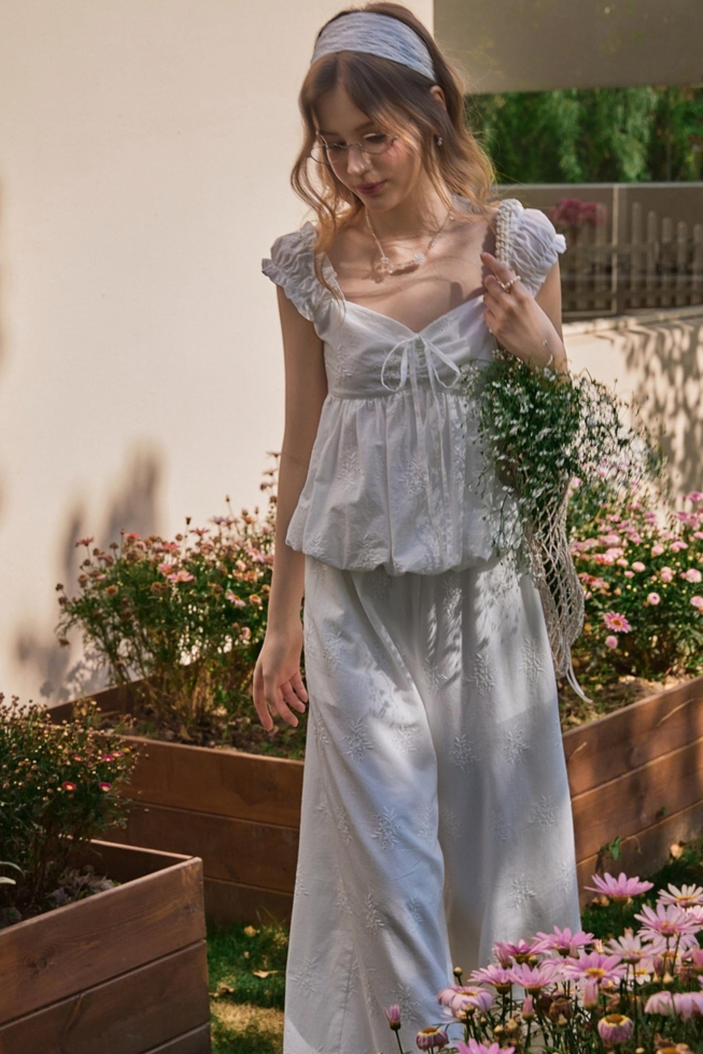 Skeleton V-Neck Ensemble Pants Set-Up