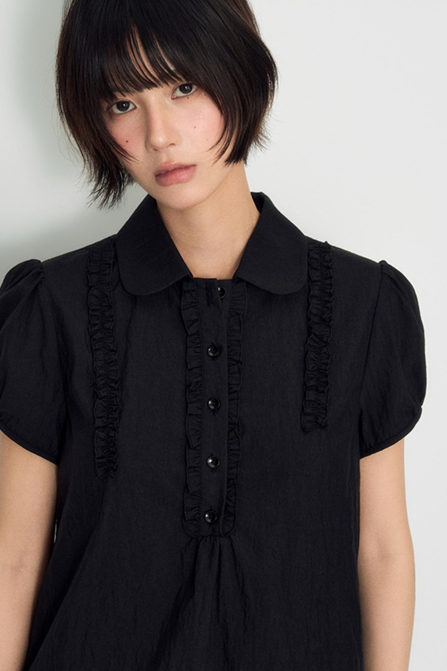 Flocked Polka Dot Umbrella Retro Skirt Set-Up