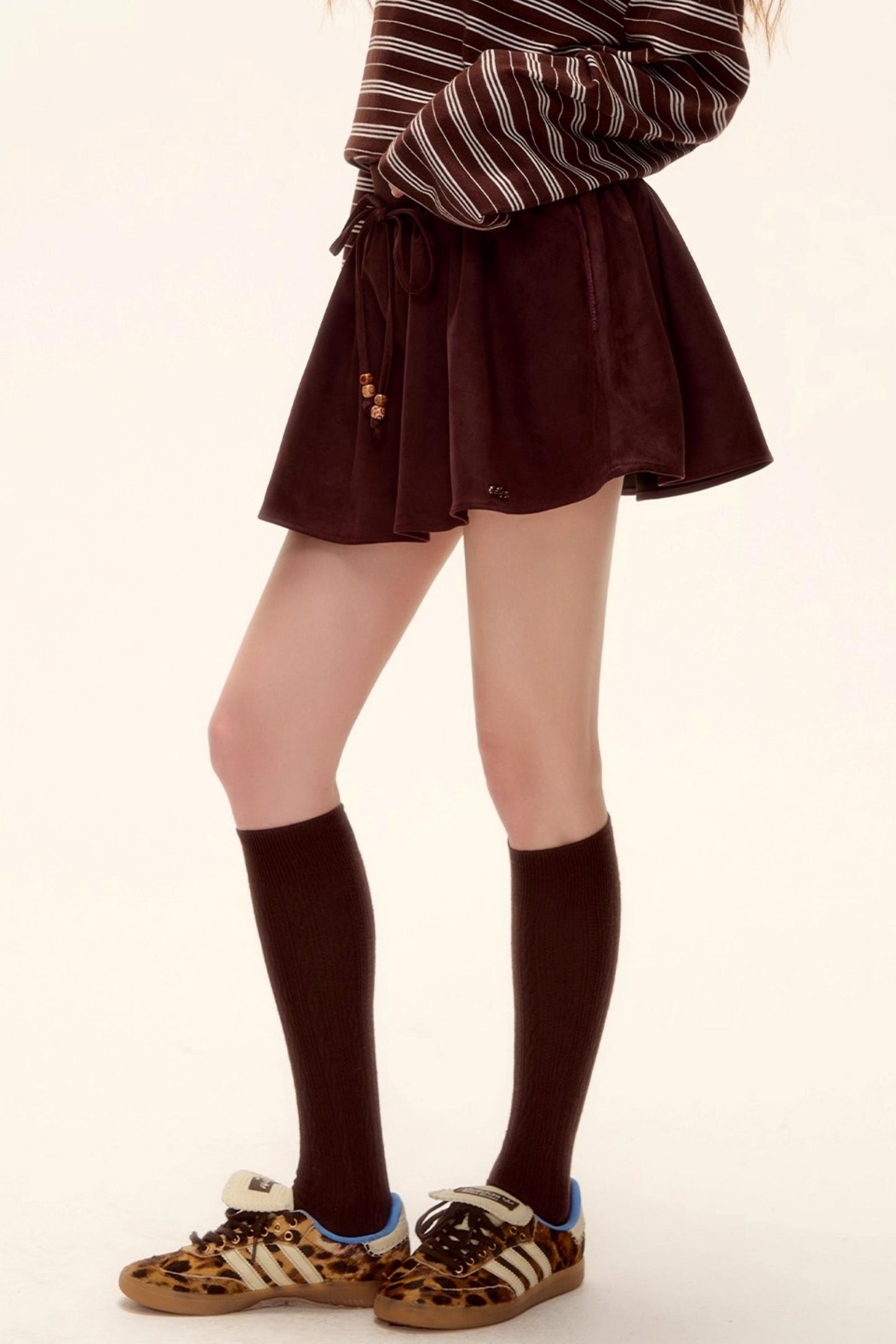 Beaded Suede Puffy Skirt