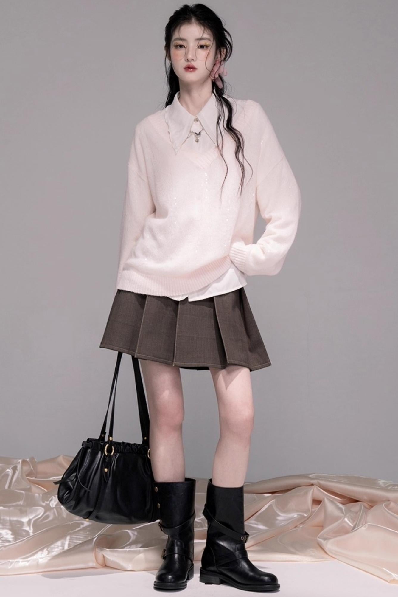 Sweet Lace Collar Lapel Shirt