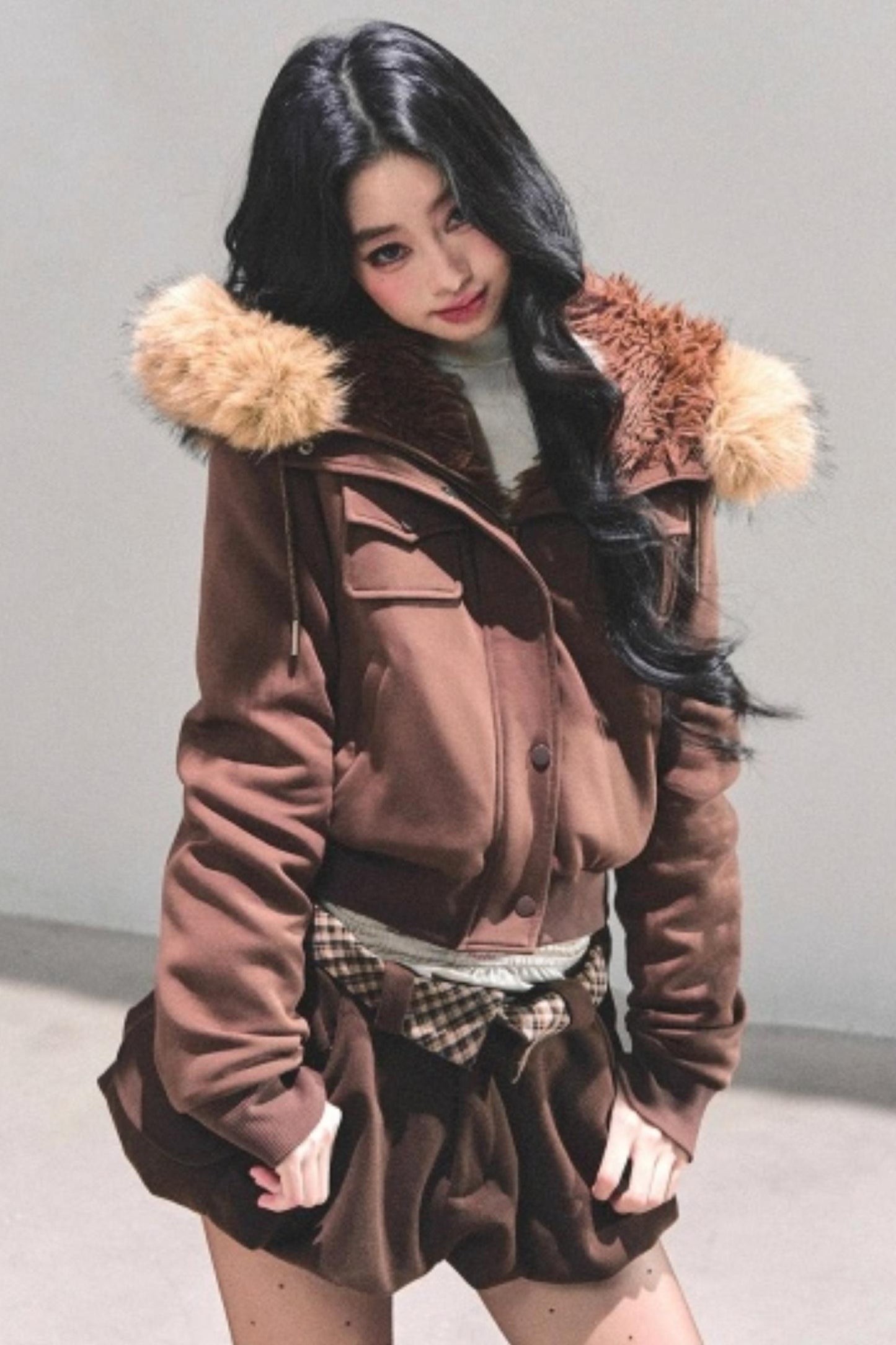 Hooded Faux Fur Winter Coat