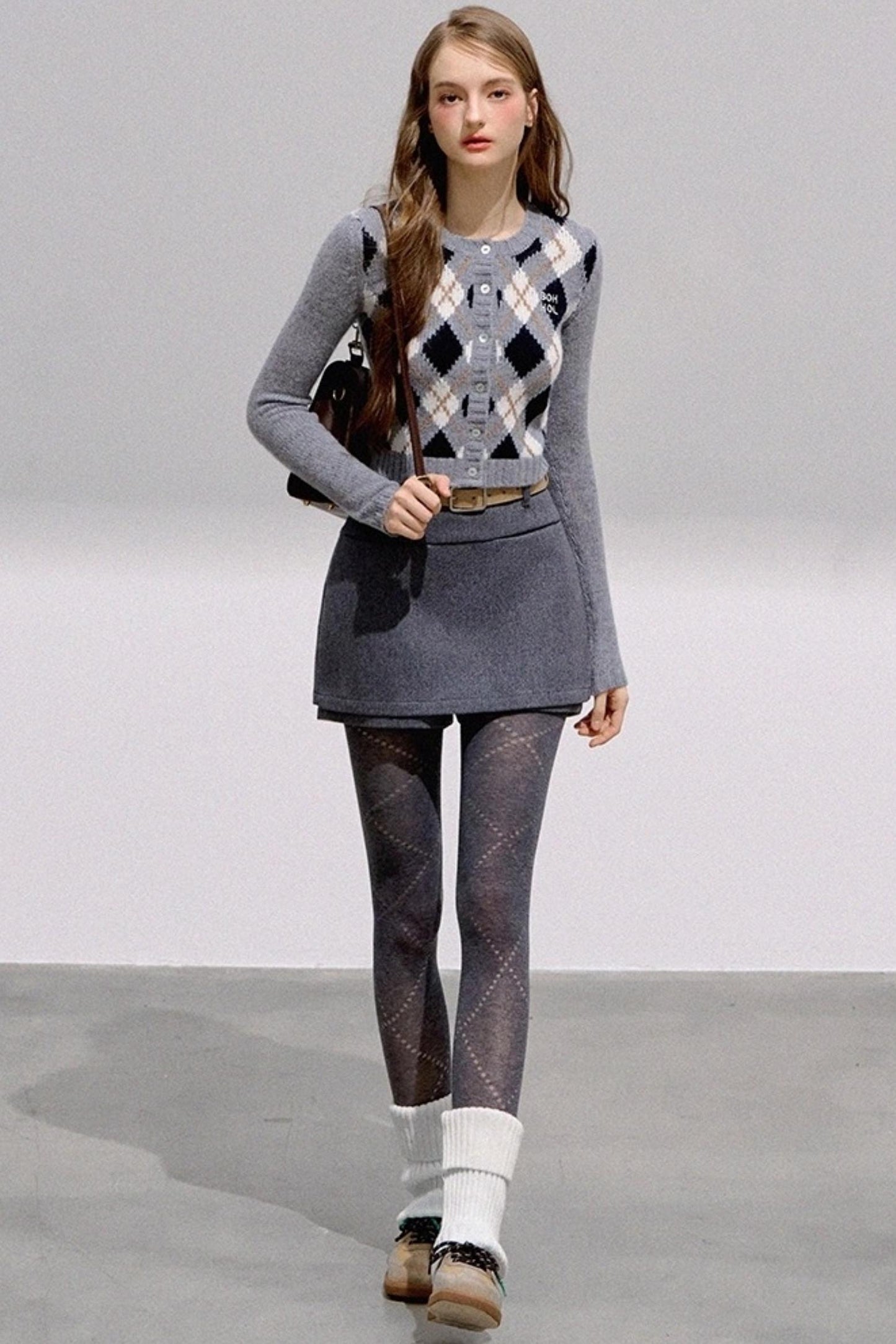 High-End Wool Tweed Skirt
