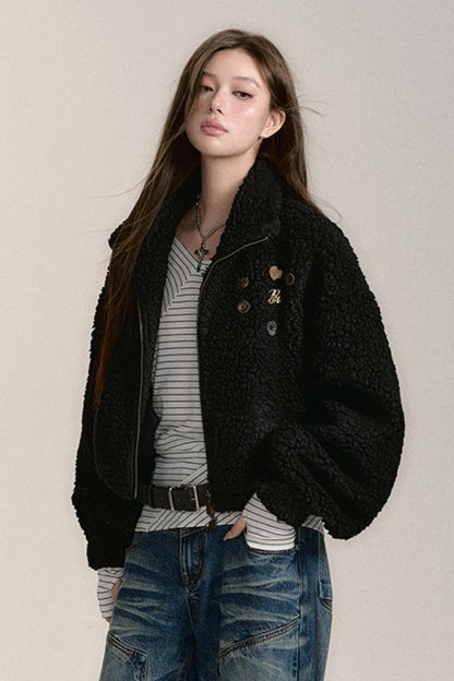 Teddy Bear Furry Cropped Jacket