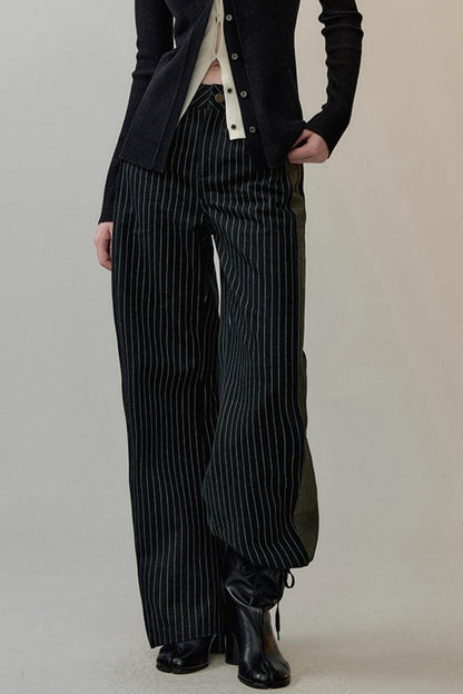 Striped Patchwork Winter Pants