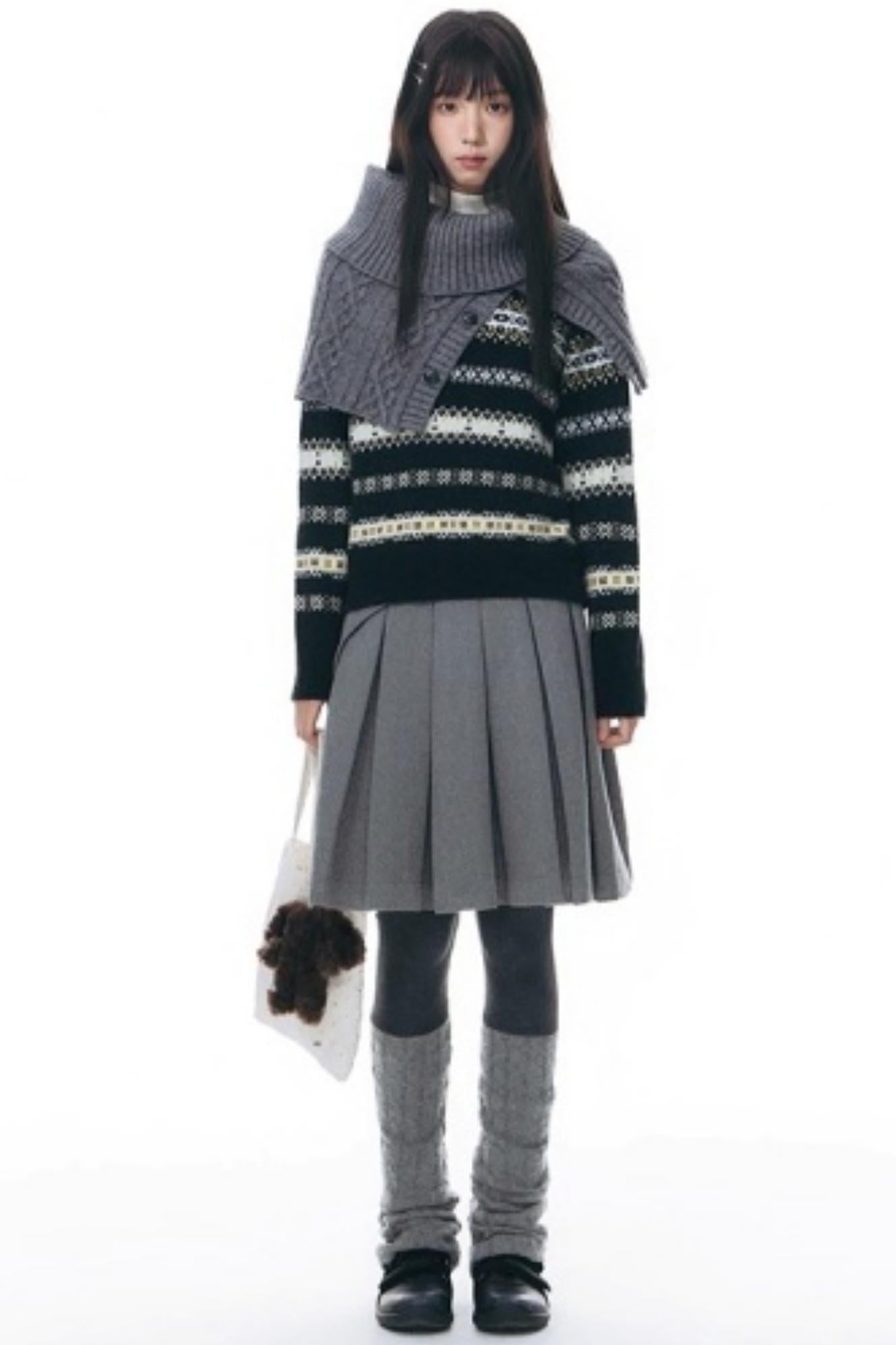 Fair Isle Jacquard Striped Sweater