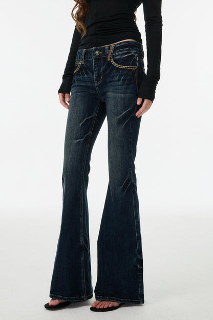 Blue Lightning Bootcut Pants